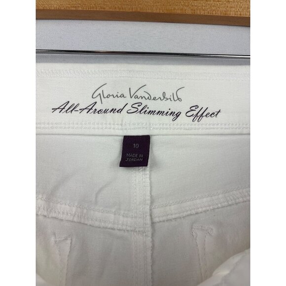 Women’s Gloria Vanderbilt Size 10 White Embroidered Capri Pants - Picture 4 of 5